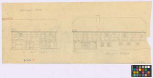 Jocketa ([Amtshauptmannschaft Plauen]): Lochbauernhof. - Stall (Seiten-Ansicht). - Wohnhaus (Seiten-Ansicht)