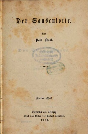 Der Sansculotte : Von Paul Féval, 2