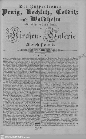 Ossa, Frankenau (Beschluß), Leipnitz, Die Parochie Dürrweitzschen : 36. Lieferung