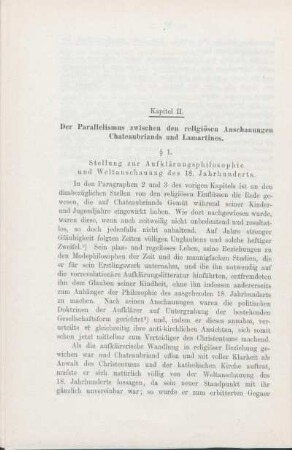 Kapitel II. Der Parellelismus zwischen den religiösen Anschauungen Chateaubriands und Lamartines.