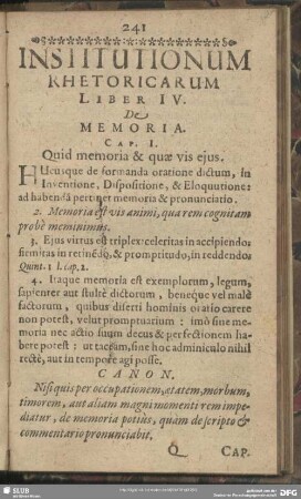 Liber IV. De Memoria