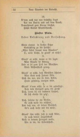 Fünfter Psalm Ueber Anfechtung und Versuchung.