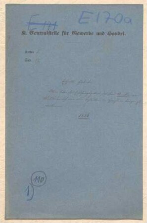 Einführungspatent des Friedrich Benkler von Wiesbaden auf eine neue Konstruktion, um Harzöl in Lampen zu verbrennen