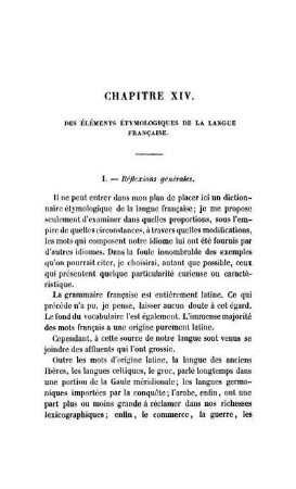Chapitre XIV. Des Éléments Étymologiques De La Langue Française.