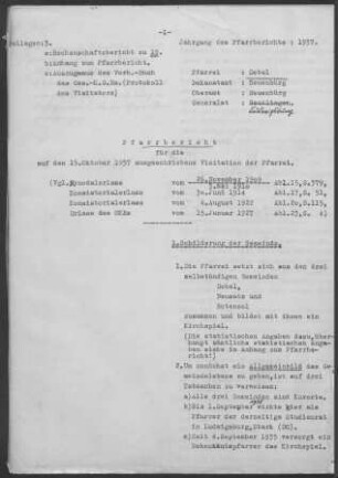 Dobel mit Neusatz und Rotensol: Pfarrbericht 1937