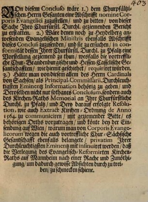 Conclusum in Conferentia Evangelicorum : Regensburg den 10. Julii 1720