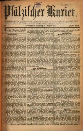 Pfälzischer Kurier : die Heimatzeitung der Vorderpfalz, 1877,8/10