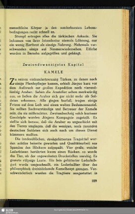 Zweiundzwanzigstes Kapitel: Kamele