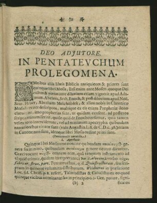 In Pentateuchum Prolegomena.