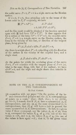 Note on the (2,2) correspondence of two variables.