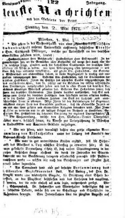 Neueste Nachrichten aus dem Gebiete der Politik. 1871 = Jg. 24, 5 - 6