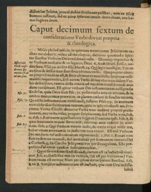 Caput decimum sextum de consideratione Verbi divini propria & theologica.
