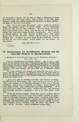 VI. Überspannung des konfessionellen Prinzips und die lutherische Reaktion im Protestantismus