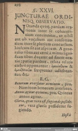 §. XXVI. Juncturae Ordinisq Observatio