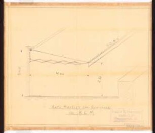 Reichsluftfahrtministerium, Berlin: Großer Speisesaal L3, Terrasse (Scherenmarkise): Schnitt 1:50