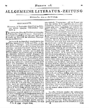 Schlözer, A. L.: Kritisch-historische Neben-Stunden. Göttingen: Vandenhoeck & Ruprecht 1797
