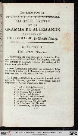 II. Partie, de l’Etymologie