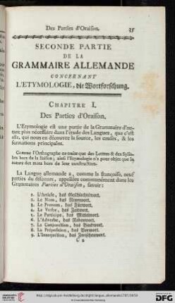 II. Partie, de l’Etymologie