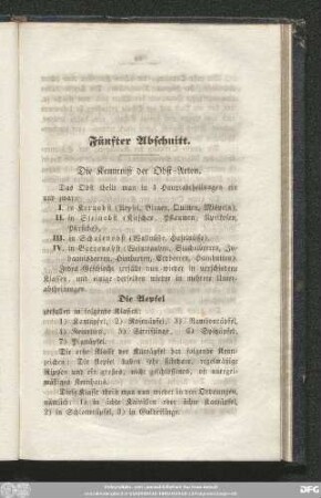Fünfter Abschnitt. Die Kenntniß der Obst-Arten.