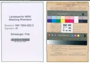 Entnazifizierung Fritz Schwenger , geb. 28.01.1900 (Schweisser)