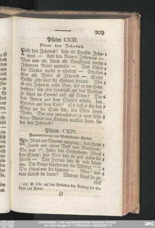 Psalm CXIV. Bewunderung der Wohlthaten Gottes.