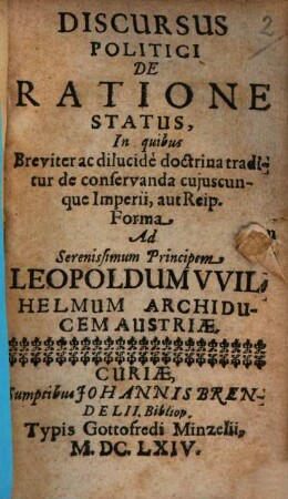 Discursus politici de Ratione Status