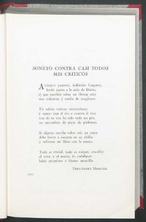 Soneto contra casi todos mis críticos