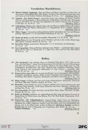 Verschiedene Manufakturen (Nr. 416-425)