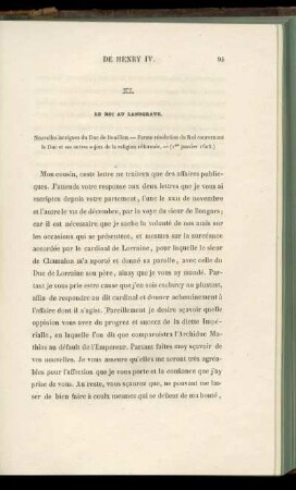 XI. Le Roi au Landgrave (1er janvier 1603)
