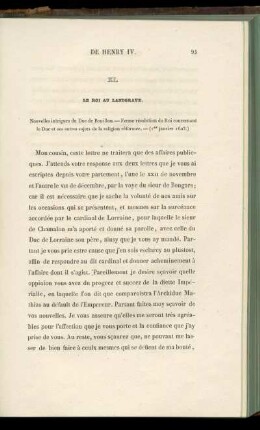 XI. Le Roi au Landgrave (1er janvier 1603)