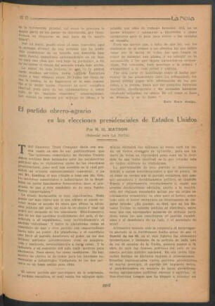 El partido obrero-agrario en las elecciones presidenciales de Estado Unidos