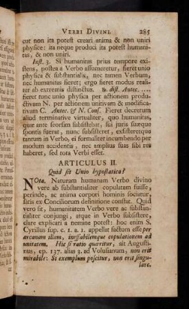 285-292, Articulus II