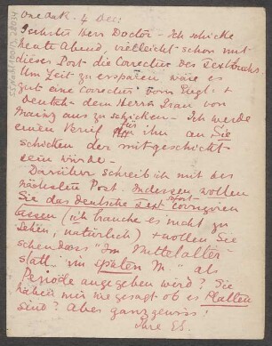 Brief an Ludwig Strecker  und B. Schott's Söhne : 04.12.1902