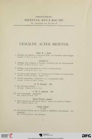 Gemälde alter Meister (Nr. 1-60a)