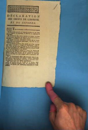 Declaration Des Droits De L'Homme Et Du Citoyen : Article Premier: Tous les hommes naissent & demeurent egaux en droits