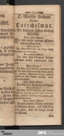 D. Martin Luthers Kleiner Catechismus.
