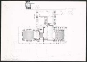 Theater- und Konzerthaus, Solingen Wettbewerb: Grundriss Bühnengeschoss 1:200