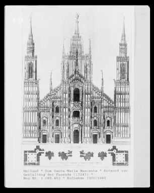 Dom Santa Maria Nascente, Entwurf zur Gestaltung der Fassade