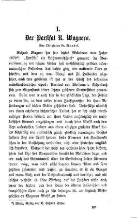 Der Parsifal R. Wagners