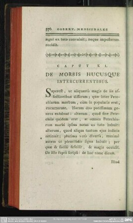 Caput XI. De Morbis Hucusque Intercurrentibus