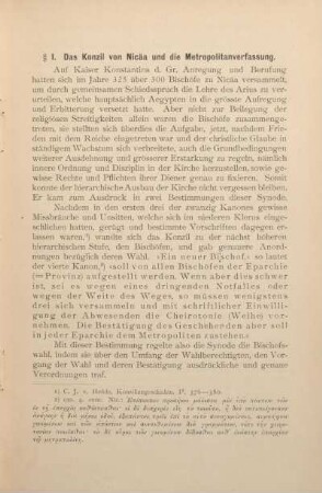 § 1. Das Konzil von Nicäa und die Metropolitanverfassung.