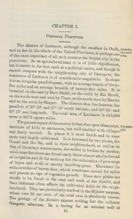Chapter I. General features