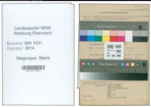 Entnazifizierung Maria Stegmayer , geb. 17.03.1901 ()
