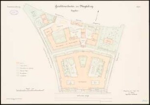 Land- und Amtsgericht, Magdeburg: Lageplan 1:500
