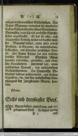 Sechs und dreyßigster Brief