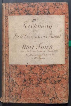 IX A 1 - Alte Stadtrechnungen (1813)