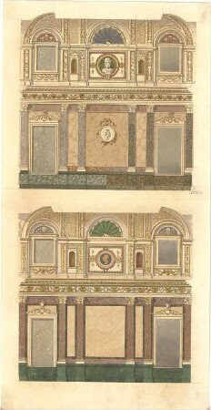 Neureuther, Gottfried von; München; Königlich - Bayerische Polytechnische Schule (TU) - Aula - Stirnseite (Wandabwicklungen)