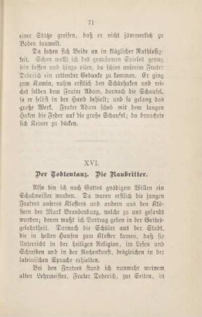 XVI. Der Todtentanz. Die Raubritter
