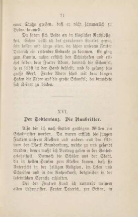 XVI. Der Todtentanz. Die Raubritter