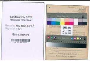 Entnazifizierung Richard Eberz , geb. 30.03.1906 (Maler)